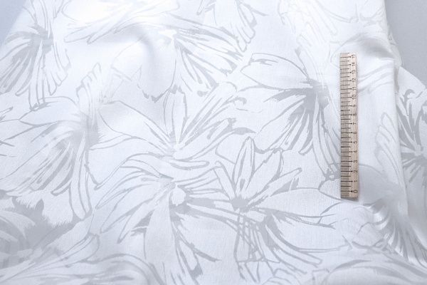 Органза жаккард/цветы на белом 4058-25-PY/C#1 (4059)