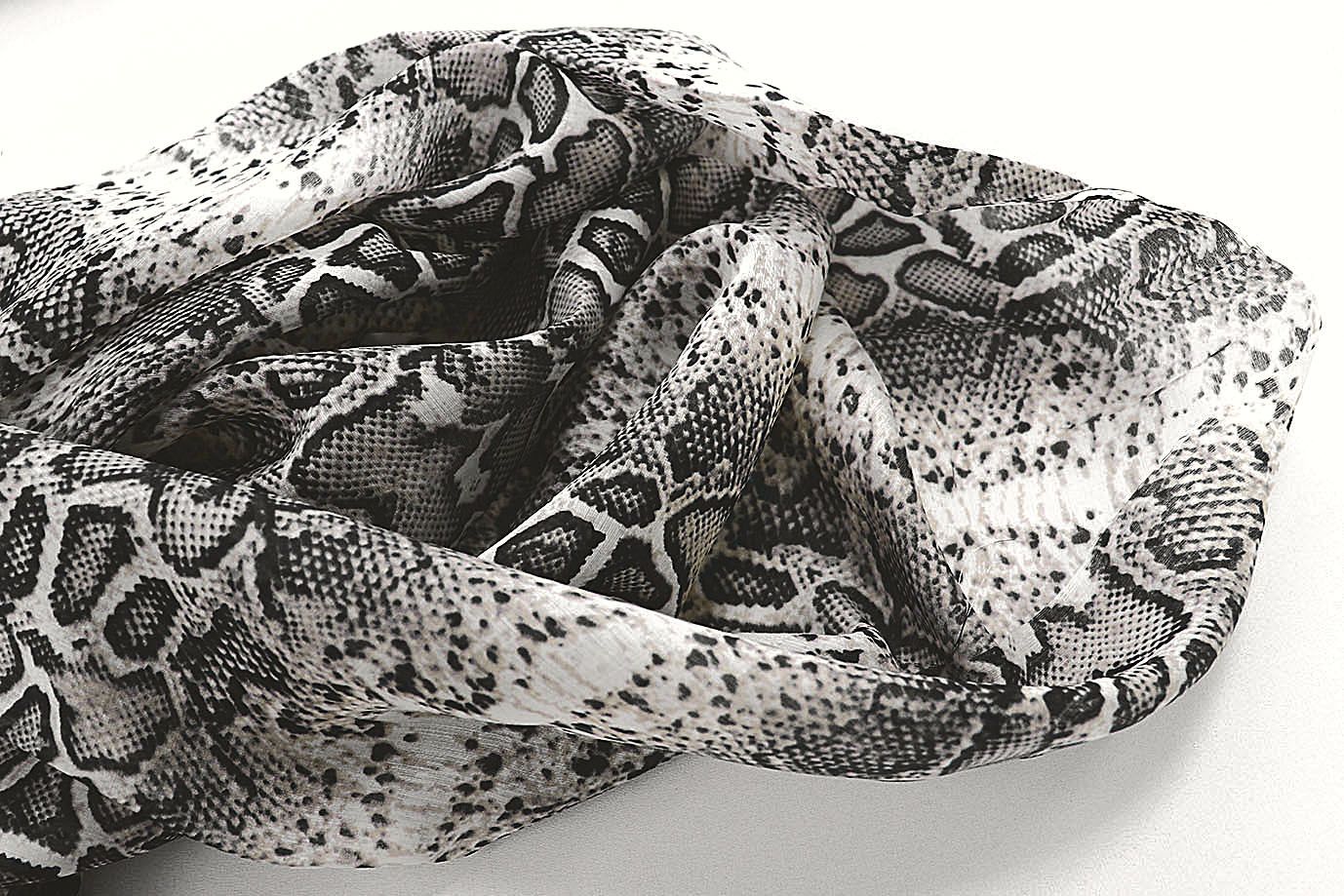 Вуаль принт/змея серо-молочная 3890-PY/D#2/C#4