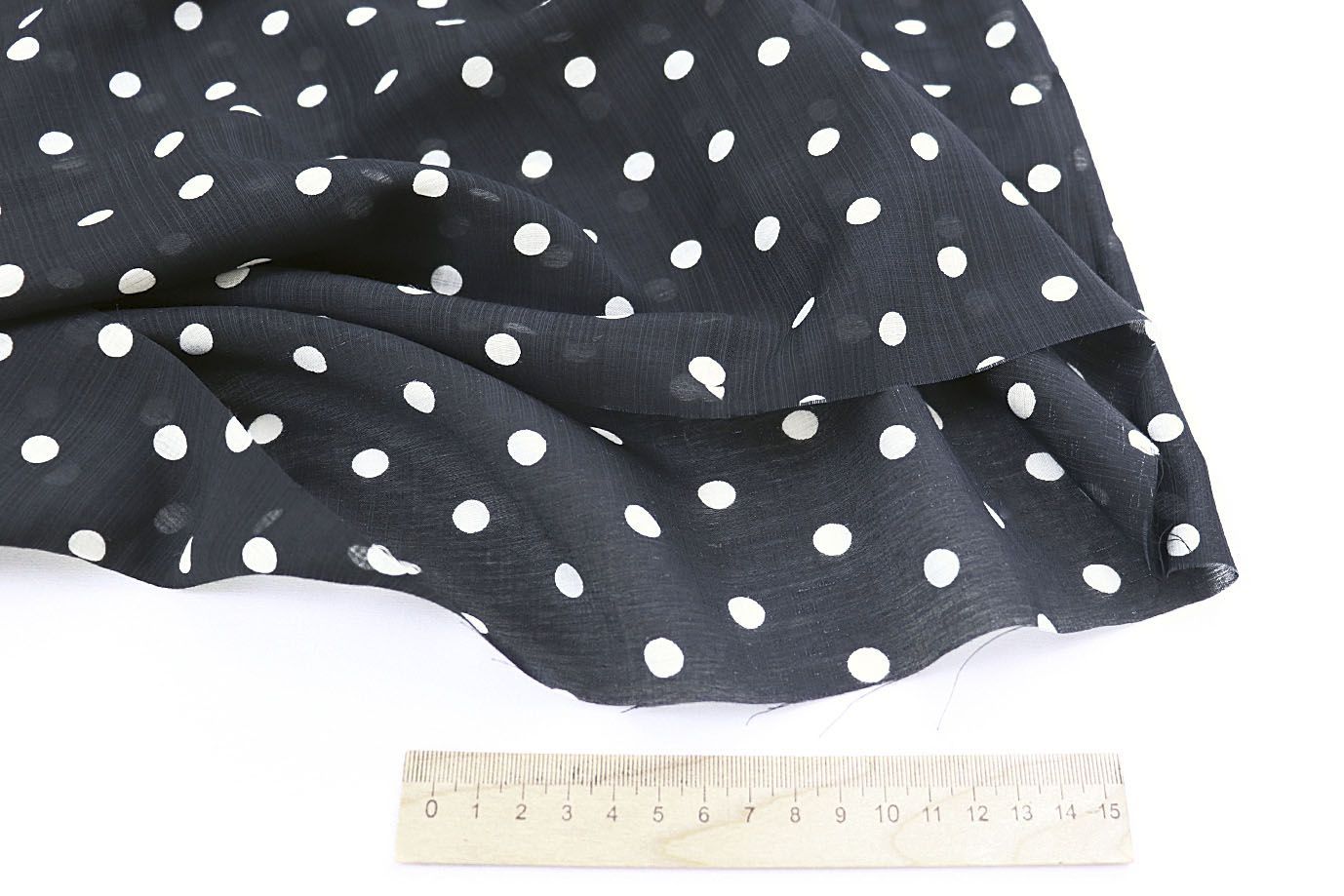 Органза принт/горох белый на черном 4197-PY/D#1/C#4