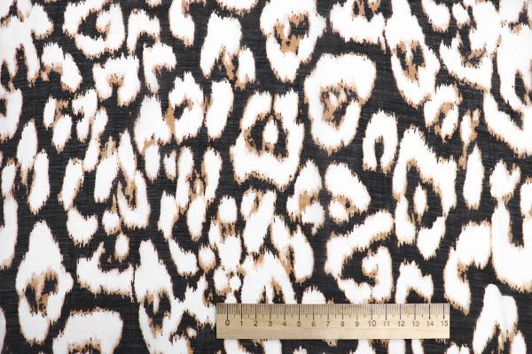 Вуаль принт/бело-бежевый на черном 3890-PY/D#3/C#1