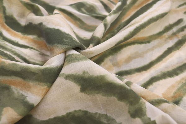 Вуаль принт/желто-зеленый на бежевом 3847-PY/D#5/C#2