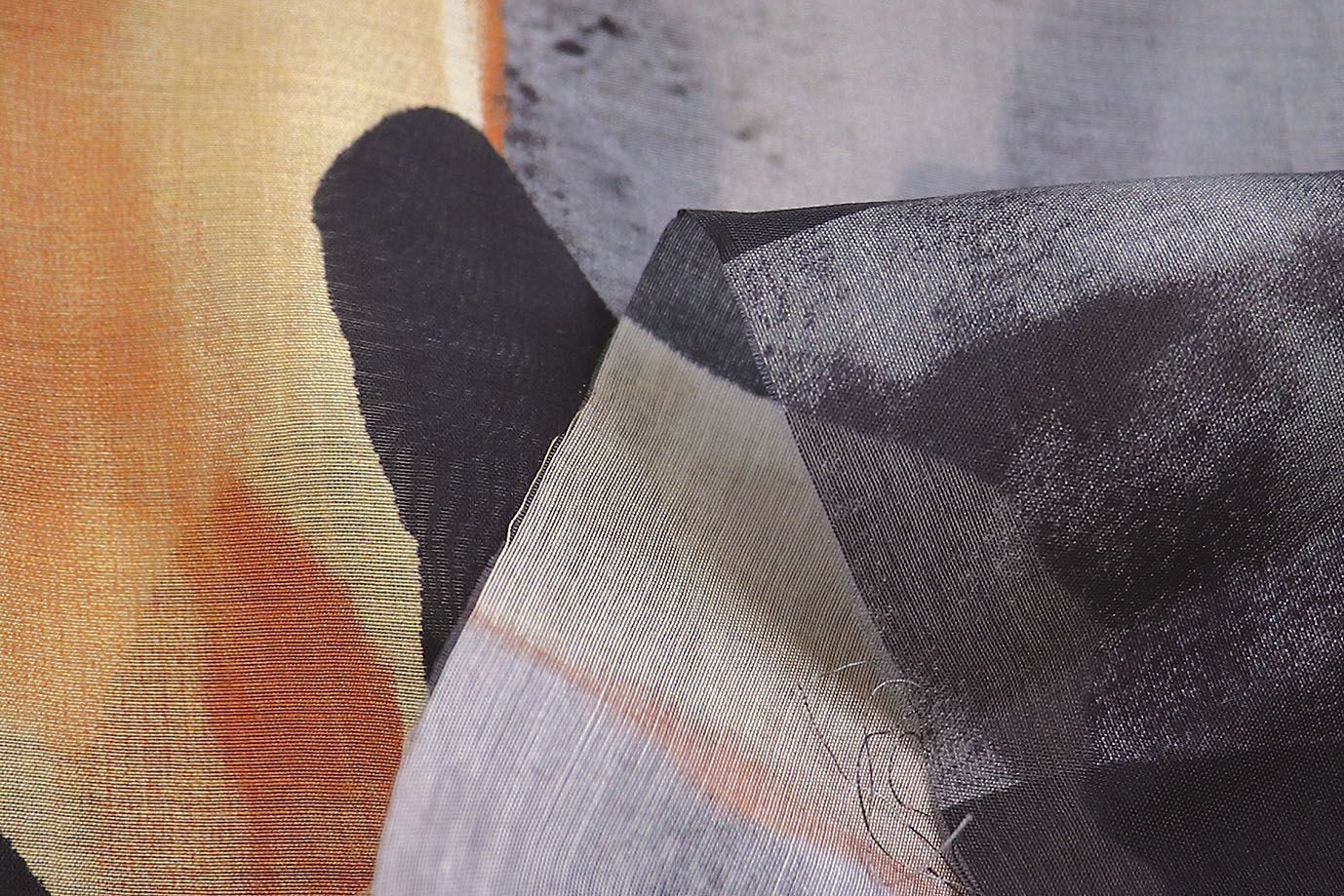 Вуаль принт/черно-желтый на сером 3847-PY/D#3/C#3