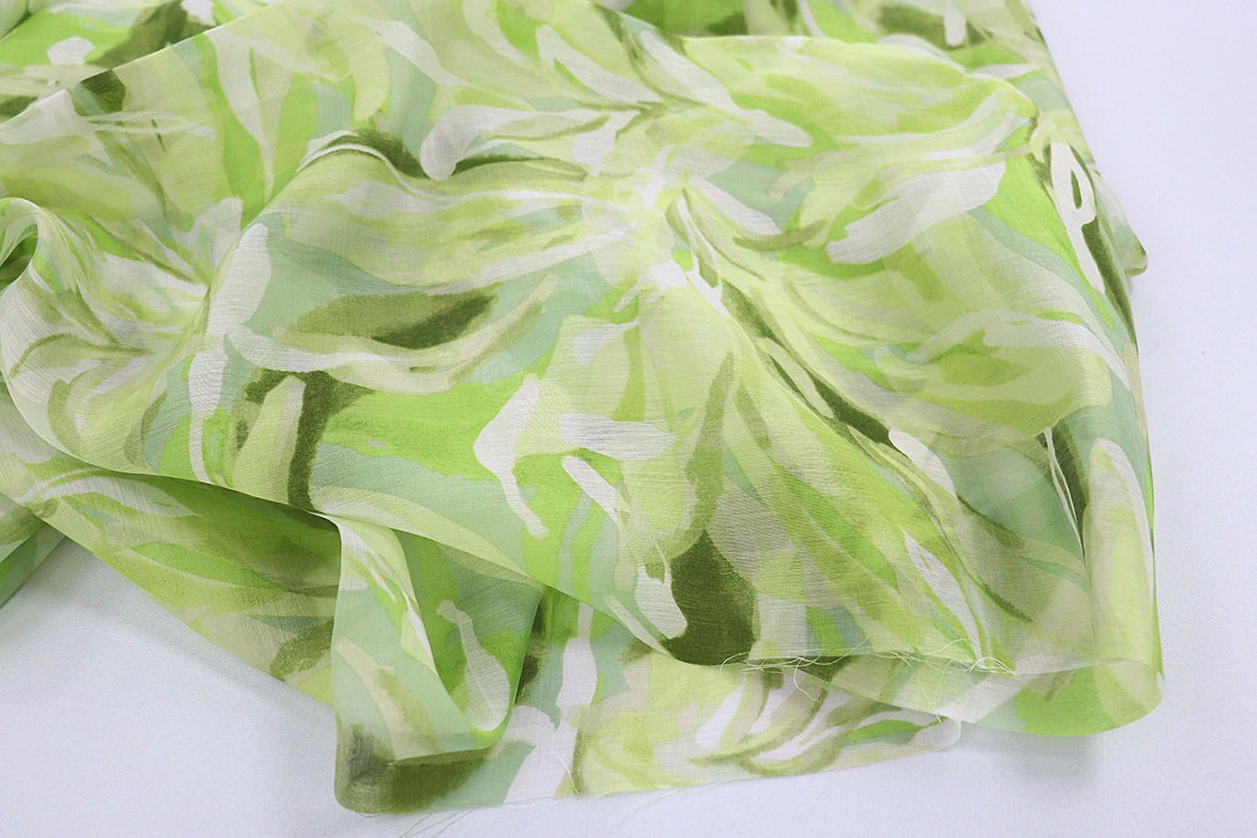 Вуаль принт/салатово-зеленый 3847-PY/D#6/C#1