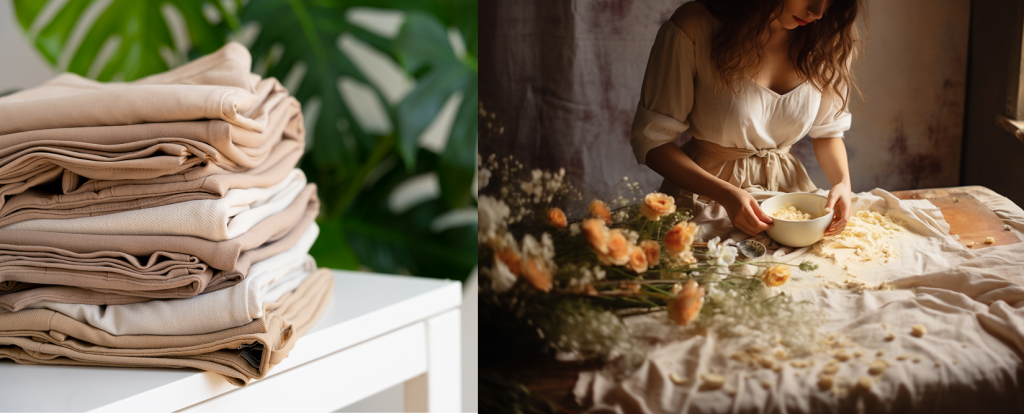 Стол и ткани