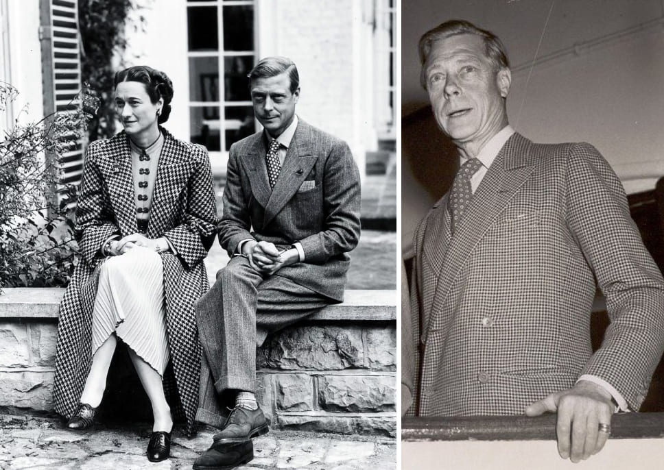 Принц Уэльский, Эдуард VIII и Уоллис Симпсон в костюме с узором «гусиная лапка»