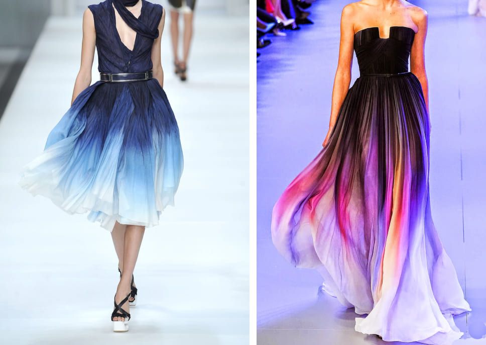 Окрашивание ткани техникой омбре и деграде