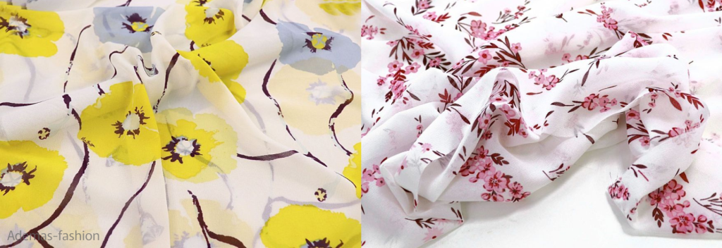 Шифон с цветочным принтом