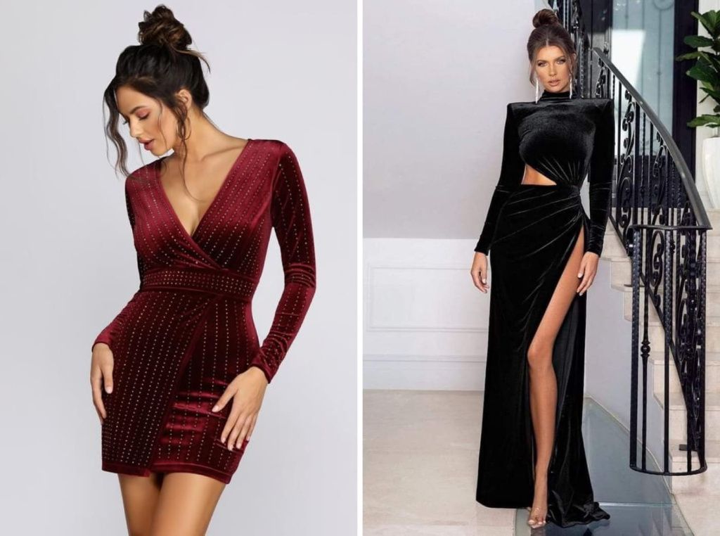 Бархат и велюр в новогодних образах