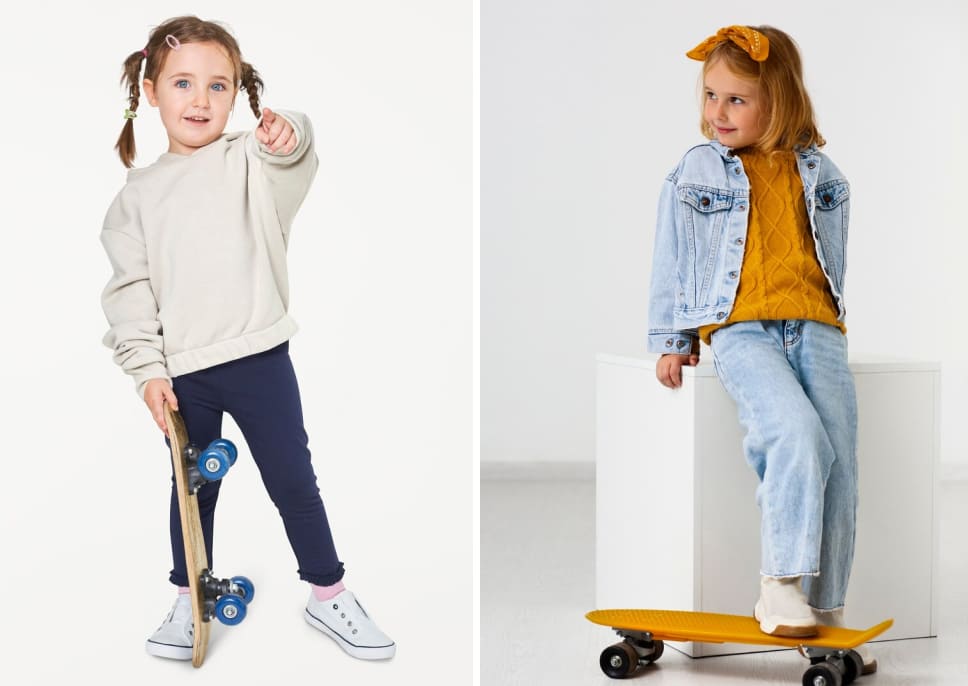 Использование ткани футер и деним в детской одежде